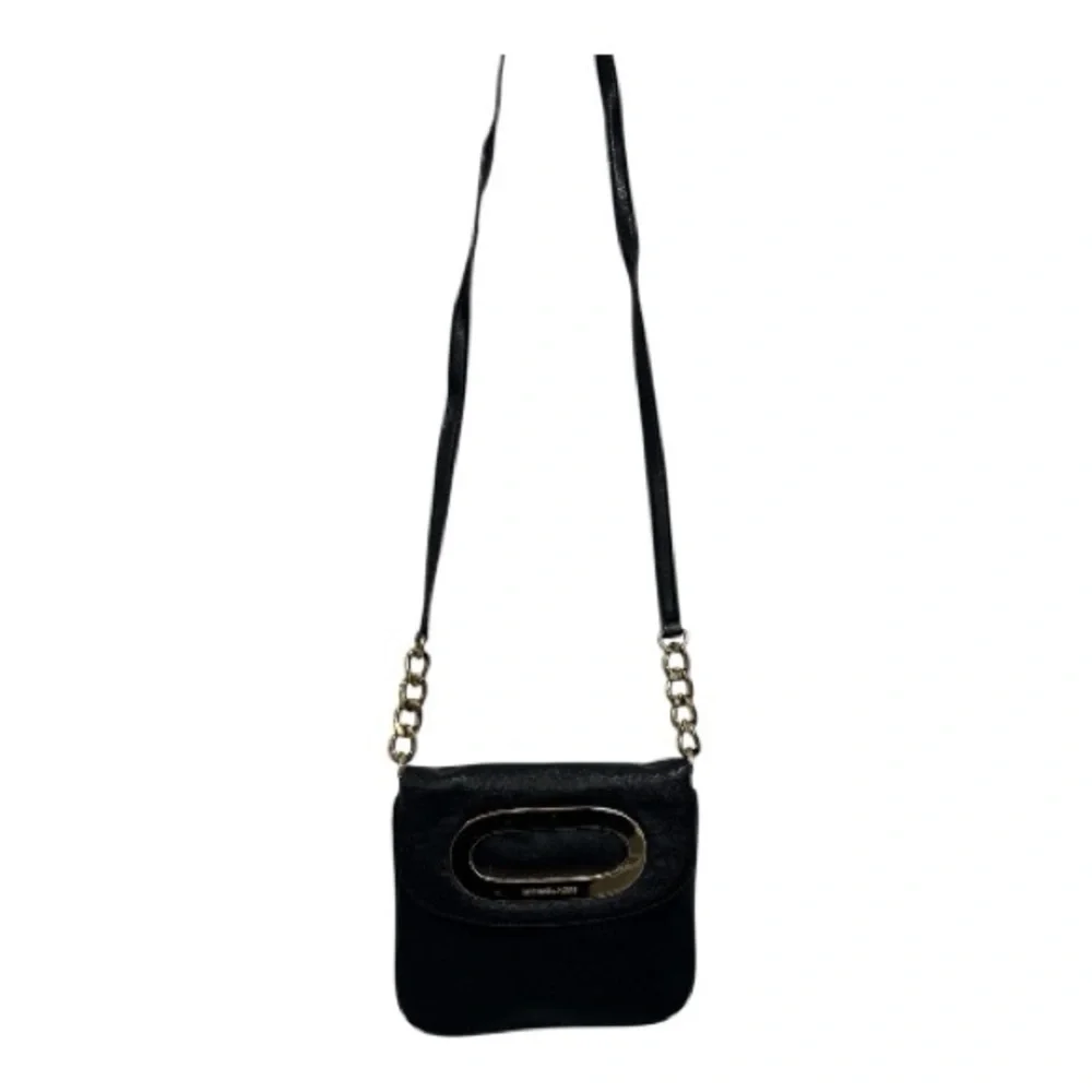 Michael Kors Berkley TopHandle Leather CrossBody Bag Purse Black